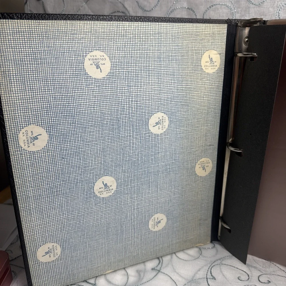 VTG Columbia 3-Ring Binder‎ 3'' Spine Black Pebbled With Thick Plastic Inserts